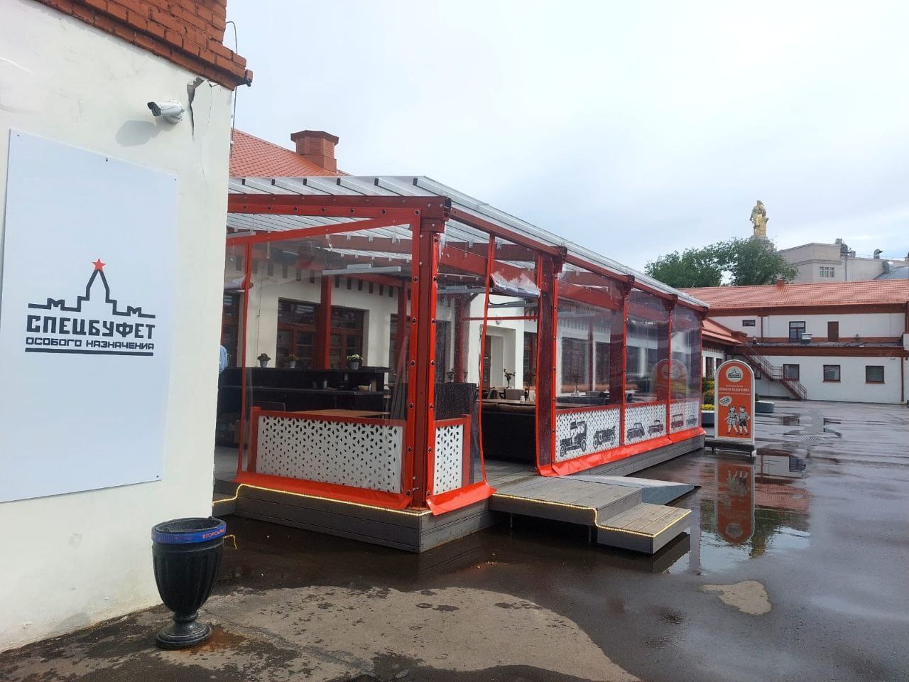 ПВХ шторы для летней террасы кафе в посёлке Иванино