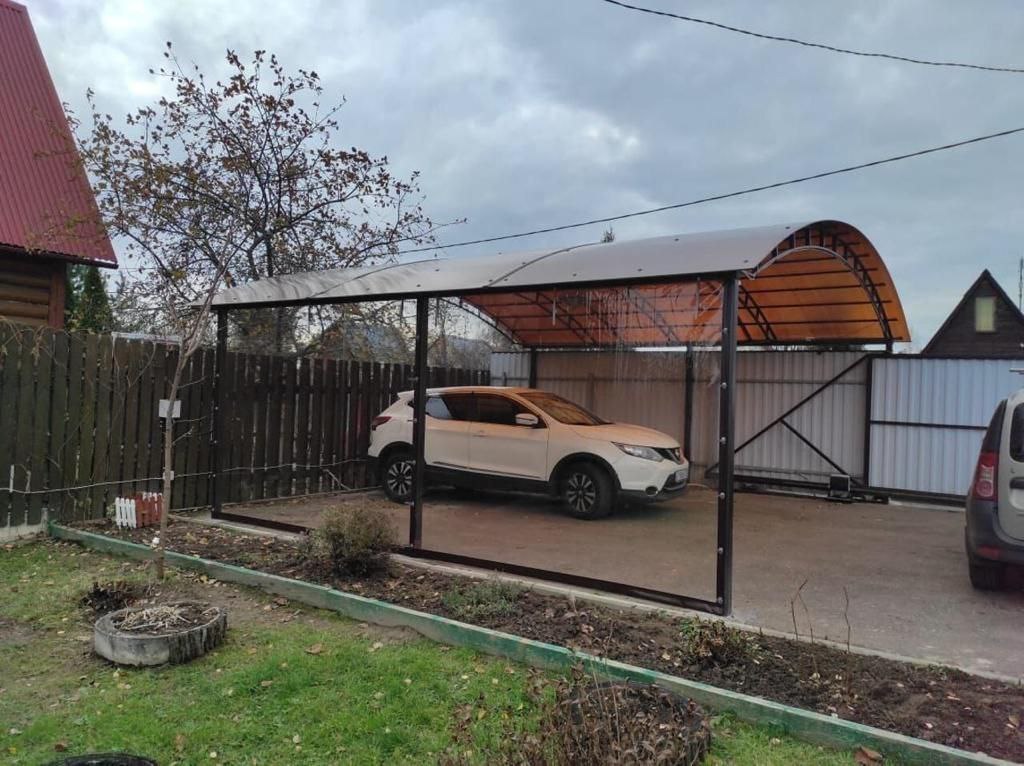 Прозрачные шторы ПВХ для навеса под автомобиль в посёлке Иванино